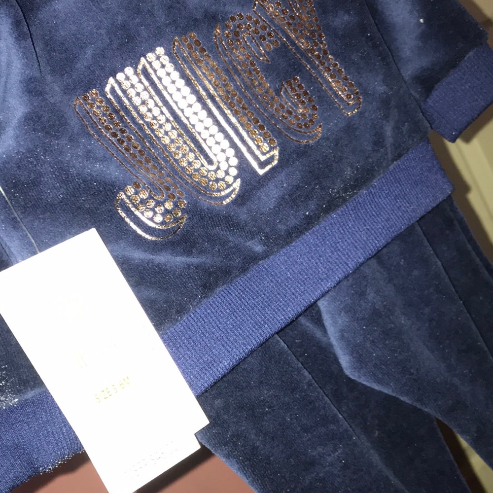 Juicy Couture Baby Jogging Suit (Navy Blue & Rose Gold)